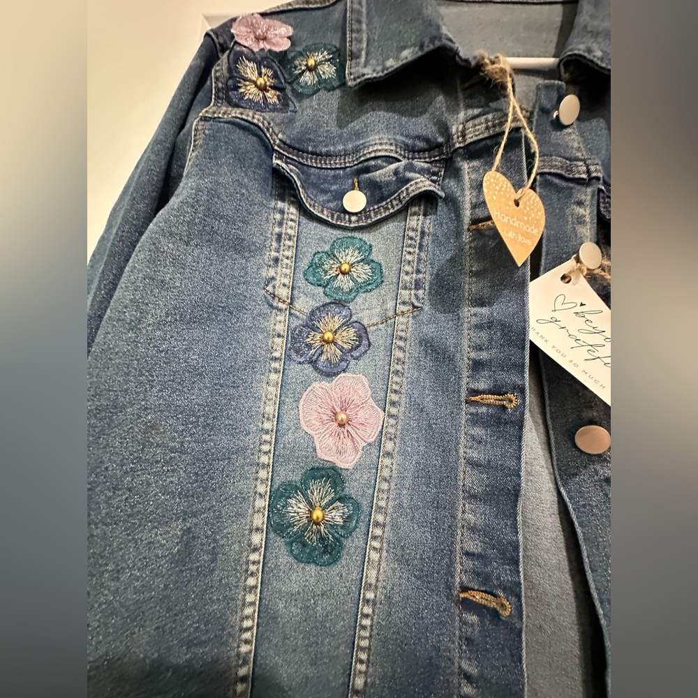 Floral Embroidered Denim Jacket